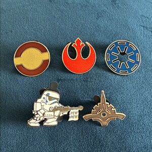 Disney Star Wars Pin Lot (6) | Rebel Alliance, Imperial, Stormtrooper